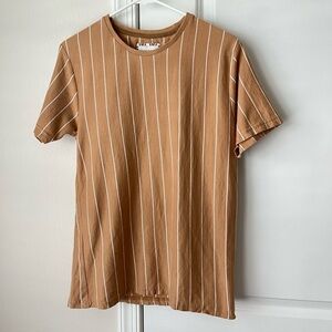 Denim & Flower Ricky Singh men's size medium shirt vertical stripes Preppy